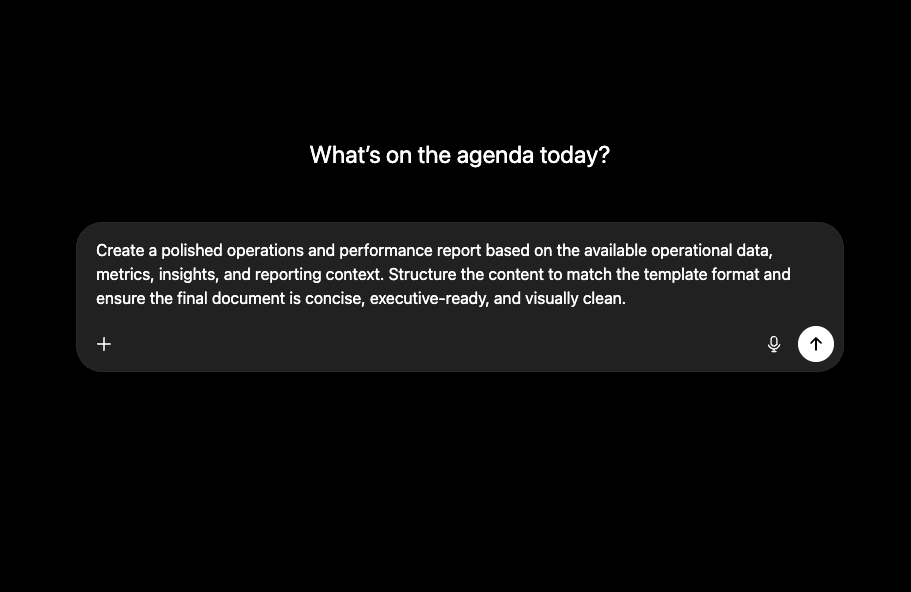 ChatGPT prompt asking saved.md to create a financial report page